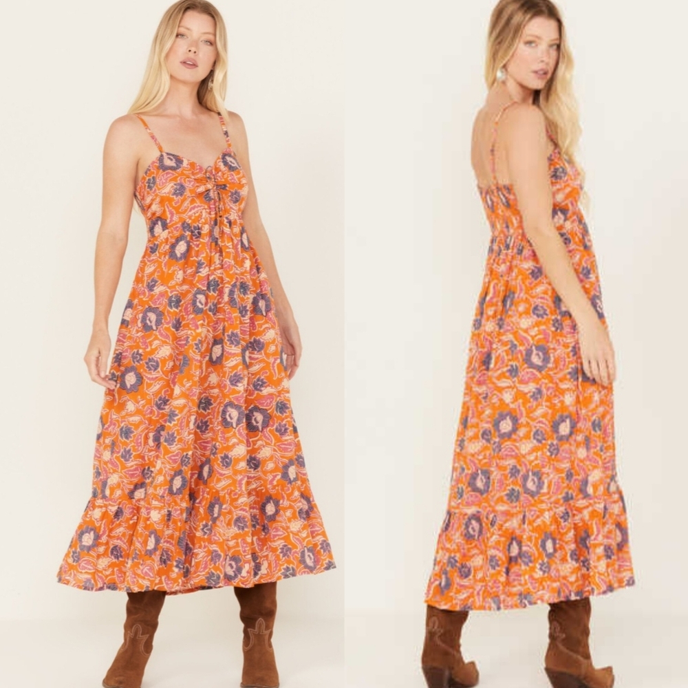 NWT-Cleobella Oliana Print V-Neckline Midi Dress Size:S